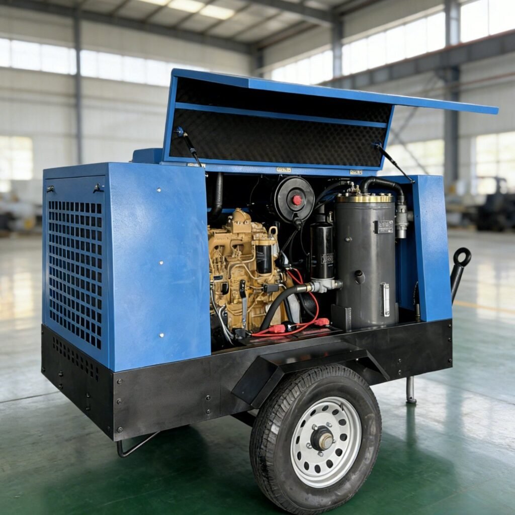 7bar 8bar 13bar 17bar Mobile Mining Diesel Engine Screw Air Compressor 185cfm 420cfm 600cfm Compressor fo