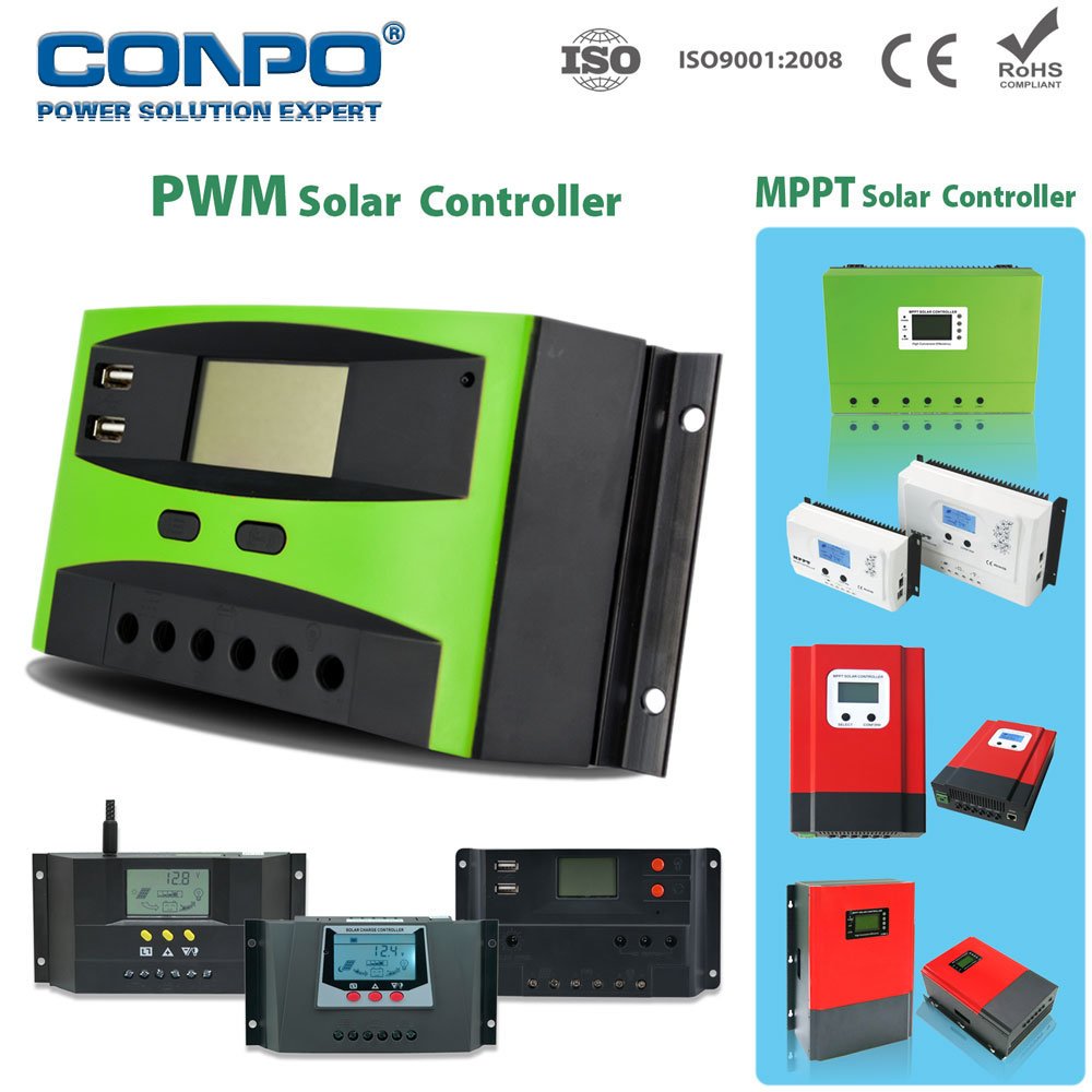 10A 100A, 12V/24V Auto., USB, LCD, PWM Solar Charger Controller