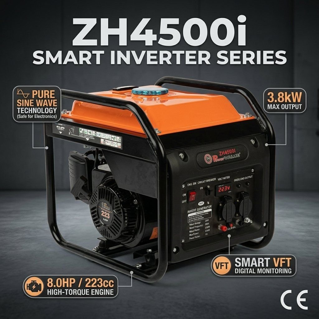 3.5kw 3.8kw Open Frame Portable Gasoline Inverter Generator, 177f Ohv Air Cooled Single Phase Petrol Gene