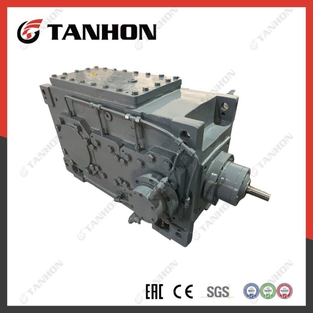 Vertical-Mounted Heavy Duty Helical Bevel Gear Box / Speed Reducer with Solid Shaft